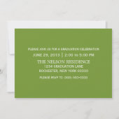 Olive Green Classy Keys Afstuderen Invitation Kaart (Achterkant)