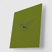 Olive Green Clock Vierkante Klok (Hoek)