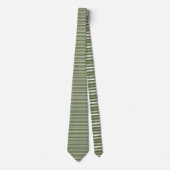 Olive Green Color Stripes Necktie Stropdas (Voorkant)