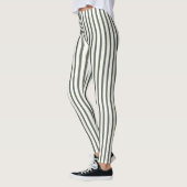 Olive Green Cream Stripes  Leggings (Links)