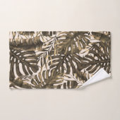 Olive Green & Cream Tropical Palm Leaves Island Bad Handdoek (Handdoek)