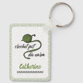 Olive Green Crochet Fast, Die Warm Sleutelhanger (Achterkant)