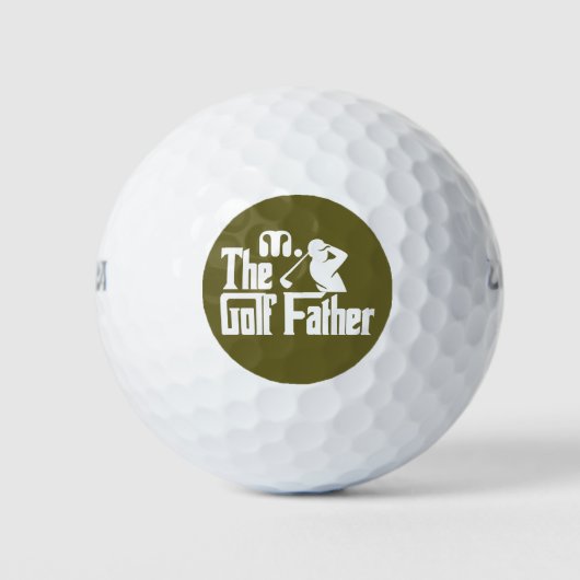 Olive Green Custom Monogram De Golf Vader Golfballen (Voorkant)