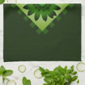 Olive Green Daisy Flower Kitchen Towel Theedoek (Gevouwen)