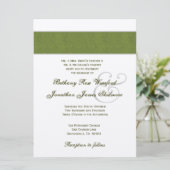 Olive Green Damask en Champagne Metallic Kaart (Staand voorkant)