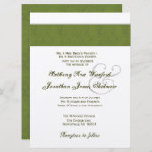 Olive Green Damask en Champagne Metallic Kaart (Voorkant / Achterkant)