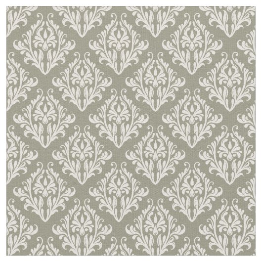 Olive Green Damask Stof (Close Up)