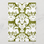 Olive Green Damask Wedding Menu (Voorkant)