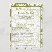 Olive Green Damask Wedding Program Programmakaart (Voorkant)