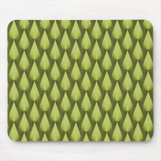 Olive Green Dazzling Raindrops Mousepad Muismat (Voorkant)