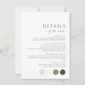 Olive Green De Details Informatie Behuizing Kaart Notitiekaartje (Voorkant)