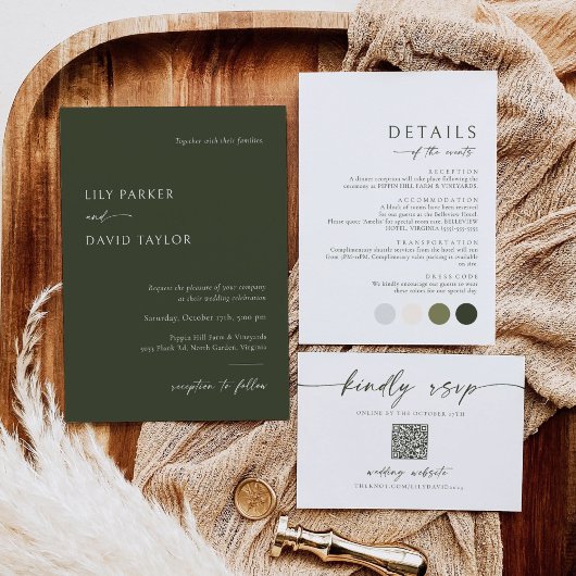 Olive Green De Details Informatie Behuizing Kaart Notitiekaartje