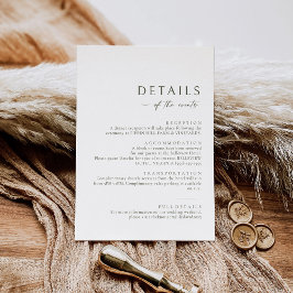 Olive Green De Details Informatie Behuizing Kaart Notitiekaartje