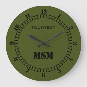 Olive Green Decor Dial Eenvoudig aanpassen Grote Klok