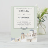 Olive Green Destination Wedding | Elegant  Kaart (Staand voorkant)