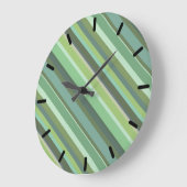 Olive green diagonal stripes grote klok (Hoek)