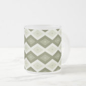 Olive green diamond pattern matglas koffiemok (Voorkant rechts)