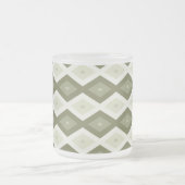 Olive green diamond pattern matglas koffiemok (Center)
