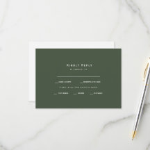 Olive Green Dinner Options RSVP