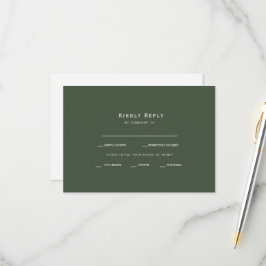 Olive Green Dinner Options RSVP Kaartje