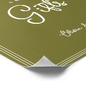 Olive Green Elegant Cards and Gifts Sign Poster (Hoek)
