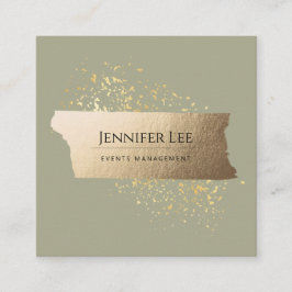 Olive Green Elegant 	MinimalistProfessional Social Vierkante Visitekaartje