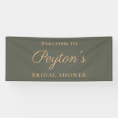 Olive Green Elegant Script Vrijgezellenfeest Welko Spandoek (Horizontaal)