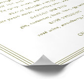 Olive Green Elegant Signature Cocktails Sign Poster (Hoek)