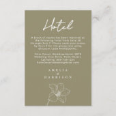 Olive Green Elegant Wedding Hotel Informatiekaartje (Voorkant)