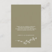 Olive Green Elegant Wedding Hotel Informatiekaartje (Achterkant)