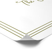 Olive Green Elegant Wedding Welcome Sign Poster (Hoek)