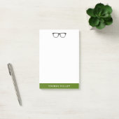 Olive Green en Black Hipster Glasses Notitieblok Post-it® Notes (Kantoor)