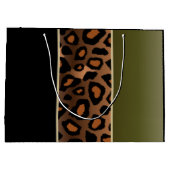 Olive Green en Black Leopard Pattern Large Cadeautasje (Achterkant)