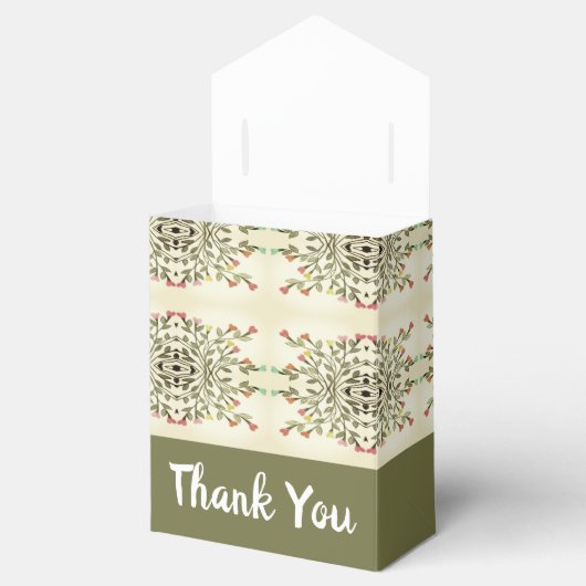 Olive Green en Cream Bedankdoosjes (Geopend)
