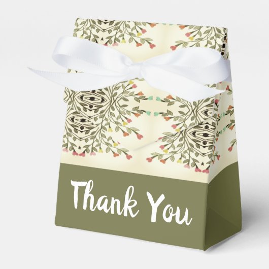 Olive Green en Cream Bedankdoosjes (Voorkant Zijde)