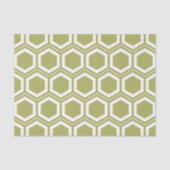 Olive Green en White Honeycomb Pattern Tissuepapier (Voorkant)