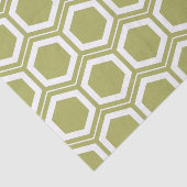 Olive Green en White Honeycomb Pattern Tissuepapier (Detail)