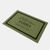 Olive Green Family Monogram Deurmat (Schuin)