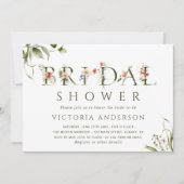 Olive Green Floral Botanical Letter Vrijgezellenfe Kaart (Voorkant)