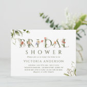 Olive Green Floral Botanical Letter Vrijgezellenfe Kaart (Staand voorkant)