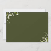 Olive Green Floral Botanical Letter Vrijgezellenfe Kaart (Achterkant)