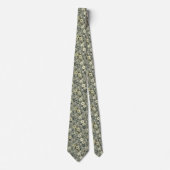 Olive Green Floral Stropdas (Voorkant)
