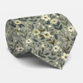Olive Green Floral Stropdas (Opgerold)