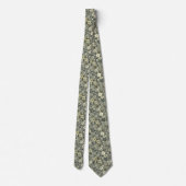 Olive Green Floral Stropdas (Achterkant)