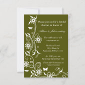 Olive Green Floral Swirl Bridal Shower Kaart (Voorkant)