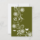 Olive Green Floral Swirl Bridal Shower Kaart (Achterkant)