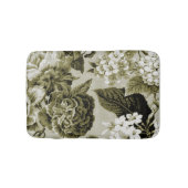 Olive Green  Floral Toile No.1 Badmat (Voorkant)