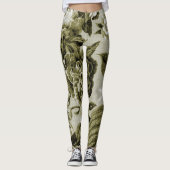 Olive Green  Floral Toile No.1 Leggings (Voorkant)