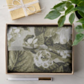 Olive Green Floral Toile No.1 Tissuepapier (Geschenk)