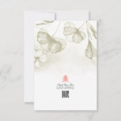 Olive Green Floral Waterverf repetitie diner Kaart (Achterkant)